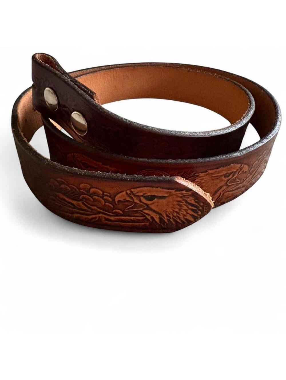 Brown Gavere leather belt with eagle design #southern #cowboy #western #leather